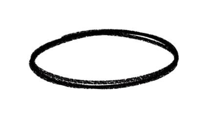 Black circle outline isolated on transparent background