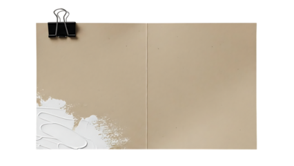 Vintage paper with clip isolated on transparent background