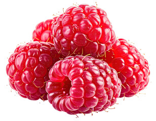 Close-up of ripe, juicy, red berries in a cluster. The fruit is vibrant and appetizing