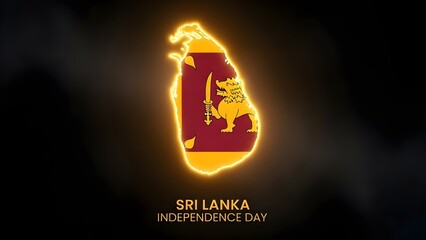 Sri Lanka Independence Day February 4 Elegant Patriotic Typography Design with National Flag Colors