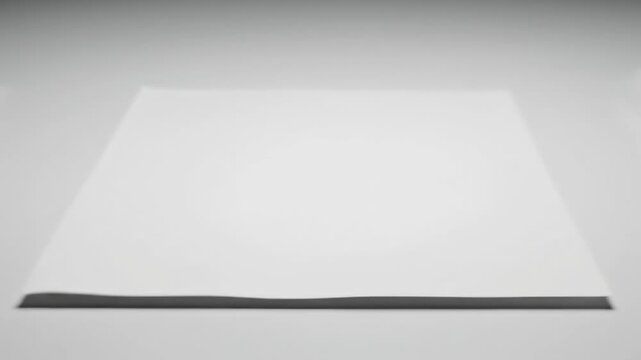 A tightly compressed, wrinkled sphere of white paper slowly and smoothly unfurls and flattens itself back out into a perfectly smooth sheet in reverse slow motion minimalism, sheet, renewal