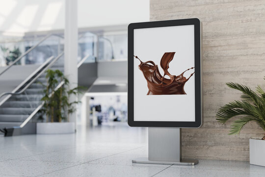 A studio photograph of melted Malik chocolate cascading in a dynamic splash  - 6