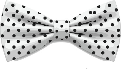 Elegant polka dot bow tie accessory in black and white isolated on white background classic fashion vector illustration © Shabita