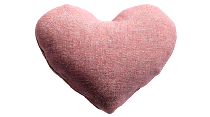 Pink textured heart on black isolated on transparent background