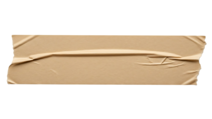 Brown crumpled paper strip isolated on transparent background