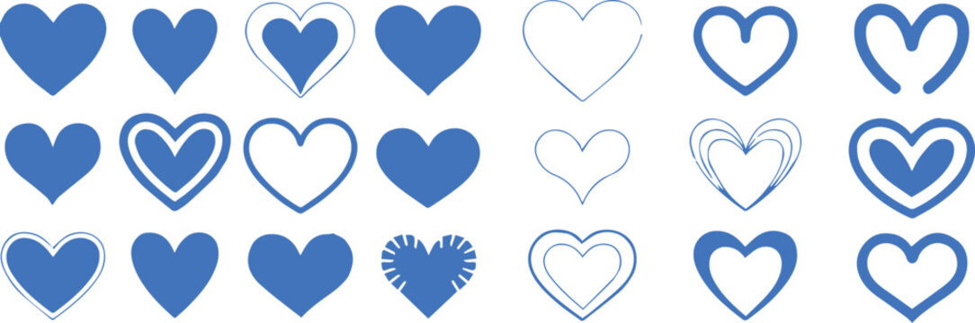 heart blue vector pack heart illustrations for print and digital use