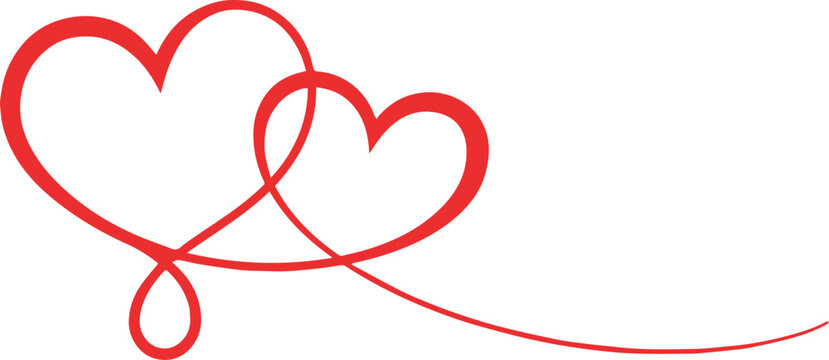 heart double outline symbol wedding logo vector