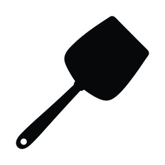 Simple Black and White Silhouette of a Spatula for Cooking Purposes