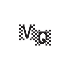 Design Modern Abstract Bold VQ Alphabet Logo Monogram Alphabet Initial Pixel Vector