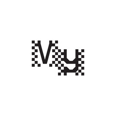 Design Modern Abstract Bold VY Alphabet Logo Monogram Alphabet Initial Pixel Vector