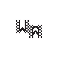 Design Modern Abstract Bold WA Alphabet Logo Monogram Alphabet Initial Pixel Vector