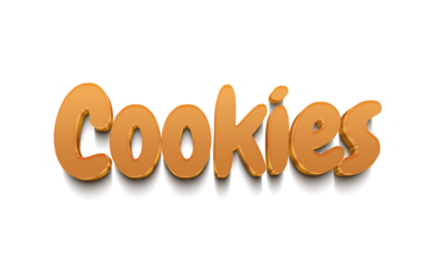 Cookies transparent 3d text effect style
