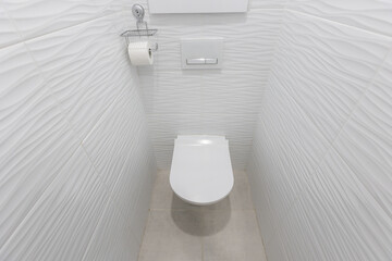 modern bathroom room with toilet and washing machine