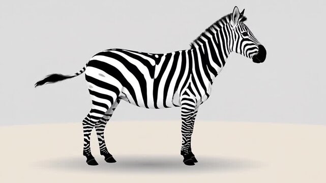 Animated Zebra Sequence Presenting A Walking Loop In A Simple Plain Environment