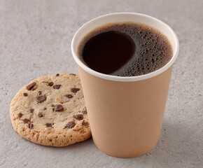 Enjoying hot coffee and a cookie during a snack break