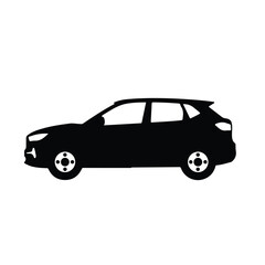 Obraz premium Car Icon Black Silhouette – Vehicle Transport Symbol
