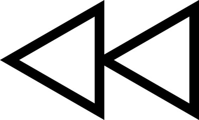 Rewind Button Icon Outline Sharp for Media Player UI Website Mobile Apps