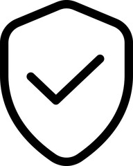 Security or Shield Button Icon Outline Rounded for User Account UI Website Mobile Apps
