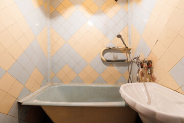 modern bathroom room with toilet and washing machine