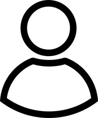 User Profile Button Icon Outline Sharp for User Account UI Website Mobile Apps