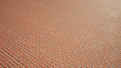 Concept or conceptual vintage or grungy brown background of brick texture floor as a retro pattern layout. A 3d illustration for construction, architecture, urban and interior design