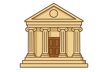 Fototapeta premium Drawing of a large building with columns and a door in front, showing architectural design