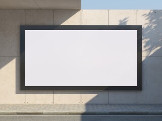Large Lightbox Poster Mockup on the street wall, 3d rendering