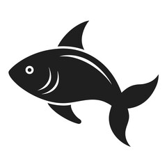 Obraz premium Simple black fish silhouette vector icon design for aquatic themed projects