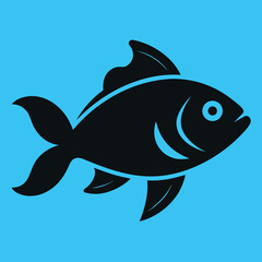 Obraz premium A simple black silhouette of a fish representing aquatic life and vector design