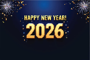 Happy new year 2026 celebration background. New Year Greeting. New year banner background. 