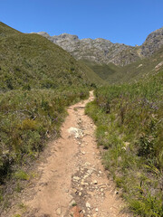 hiking in the mountains near Stellenbosch