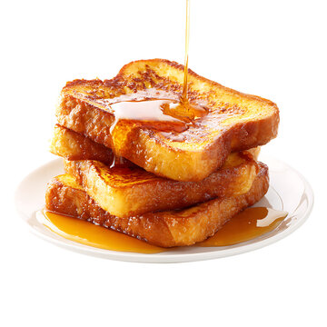 PNG file Delicious french toast drizzled with syrup, a delightful treat for breakfast on transparent background PNG, easy to use.