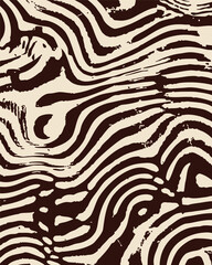 Abstract Wavy Line Pattern Background in Brown and Beige Vector