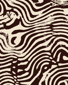 Abstract Wavy Line Pattern Background in Brown and Beige Vector