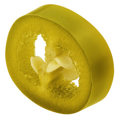 Jalapeno Pepper slice, isolated, full depth of field