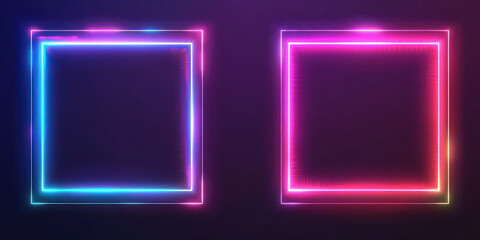 Vibrant neon squares on dark background