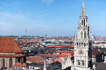 New Town Hall Tower Overlooking Munich City