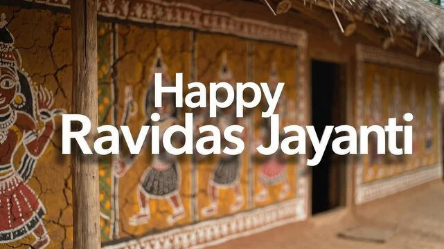 Guru ravidas jayanti celebration commemoration indian festival typography animated graphic background footage loop