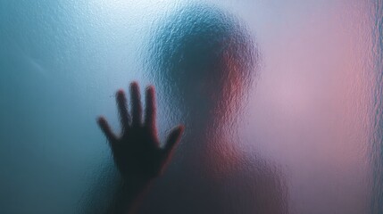 A person standing behind frosted glass appears only as a dark, indistinct shadow. Even when a person places their hand on the frosted glass
