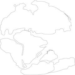 Laurasia Gondwana Continent Outline Map, Paleozoic And Mesozoic Eras, Plate Tectonics
