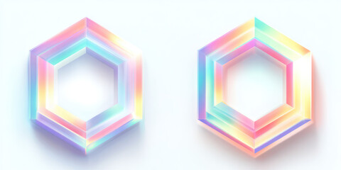 Abstract 3d hexagon designs with gradient colors