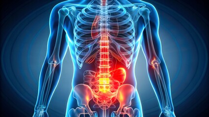 Scientific study of human spine anatomy digital visualization and medical illustration concepts