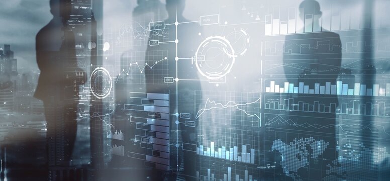 Financial graph diagram investment business intelligence concept - Powered by Adobe