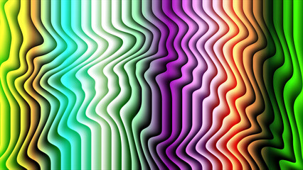 Vibrant colorful wavy lines pattern background with gradient effect creating a dynamic and...