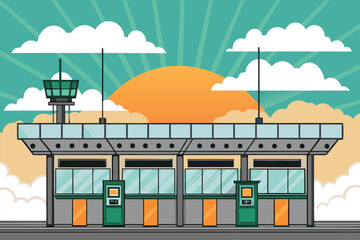Obraz premium Skyport Cloud Station Token Economy Vec