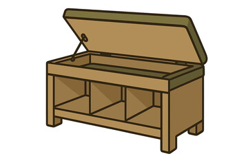 Storage box with an open lid and compartments for organizing items at a home or office setting