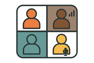 Online meeting with four participants in a grid format during a remote work session on a weekday