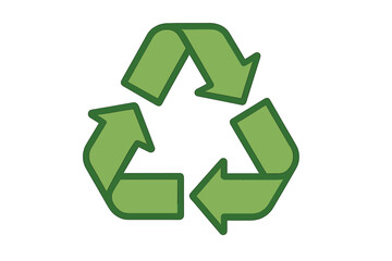 Obraz premium Recycling symbol for environmental awareness and sustainability displayed in green color on a white background