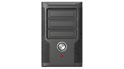 Computer Tower with Three Drive Bays and Power Button