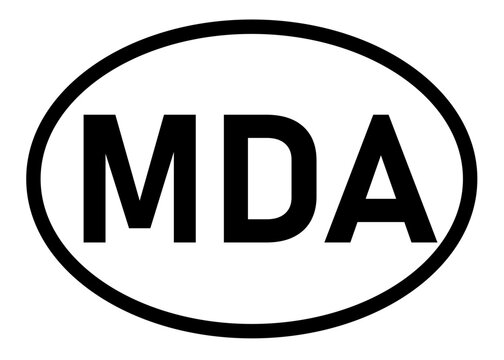 Moldova country code MDA icon vector on a white background
Country code abbreviation oval sticker icon on a white background